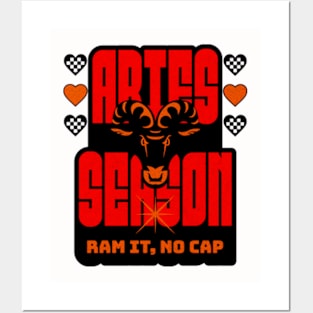 Aries Season Ram It No Cap Y2K Zodiac Sign Astrology Posters and Art